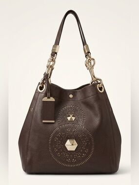 Jimmy Choo / Lohla Jayne, Brown Leather Tote Bag Laser Cut - Rare! - Italy
